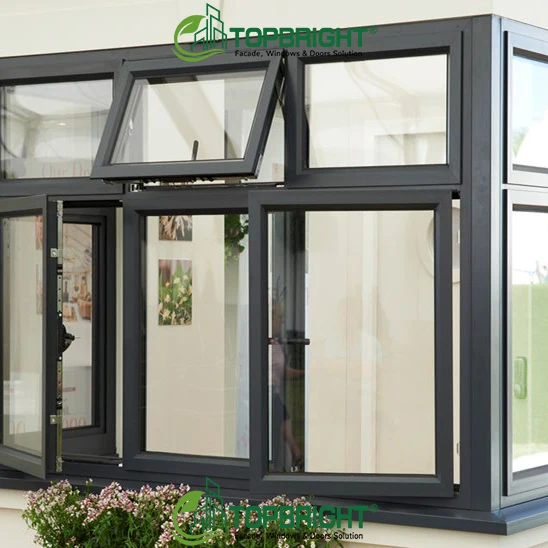 custom double glazed  aluminum aluminum windows casement aluminum glass window with NFRC certificate
