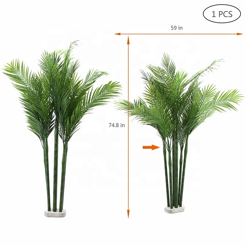 Hourpark hot selling palm tree 180cm Tall hawaii palm tree outdoor/indoor artificial plant