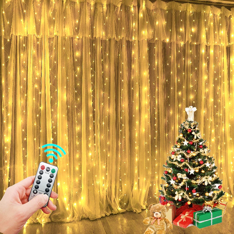 The Window USB Power Fairy Lights Festoon Remote New Year Garland Led Lights Christmas Decoration 3M LED Curtain Garland