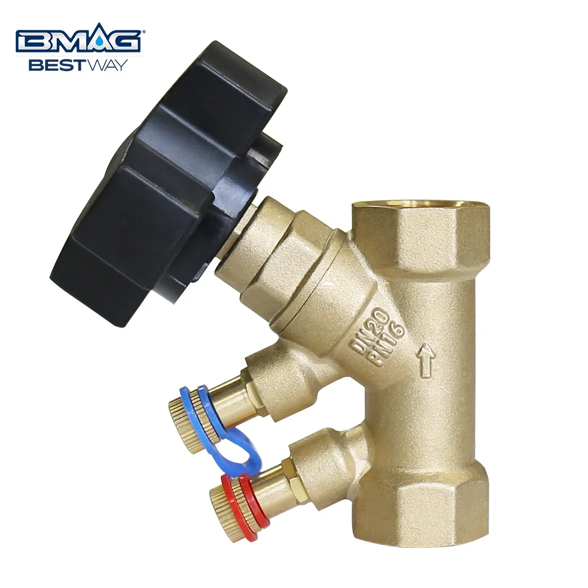 BMAG Dn 15 мм 20 25 32 40 50 термостатический HVAC автоматический PTFE общее управление потоком ручной водяной латунный балансировочный клапан