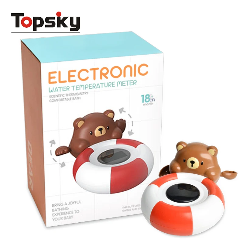 Funny Water Bear Digital Thermometers Bath Toys Floating Swimming Wind Up Bear Water Thermometer Bathtub Toys for Kids