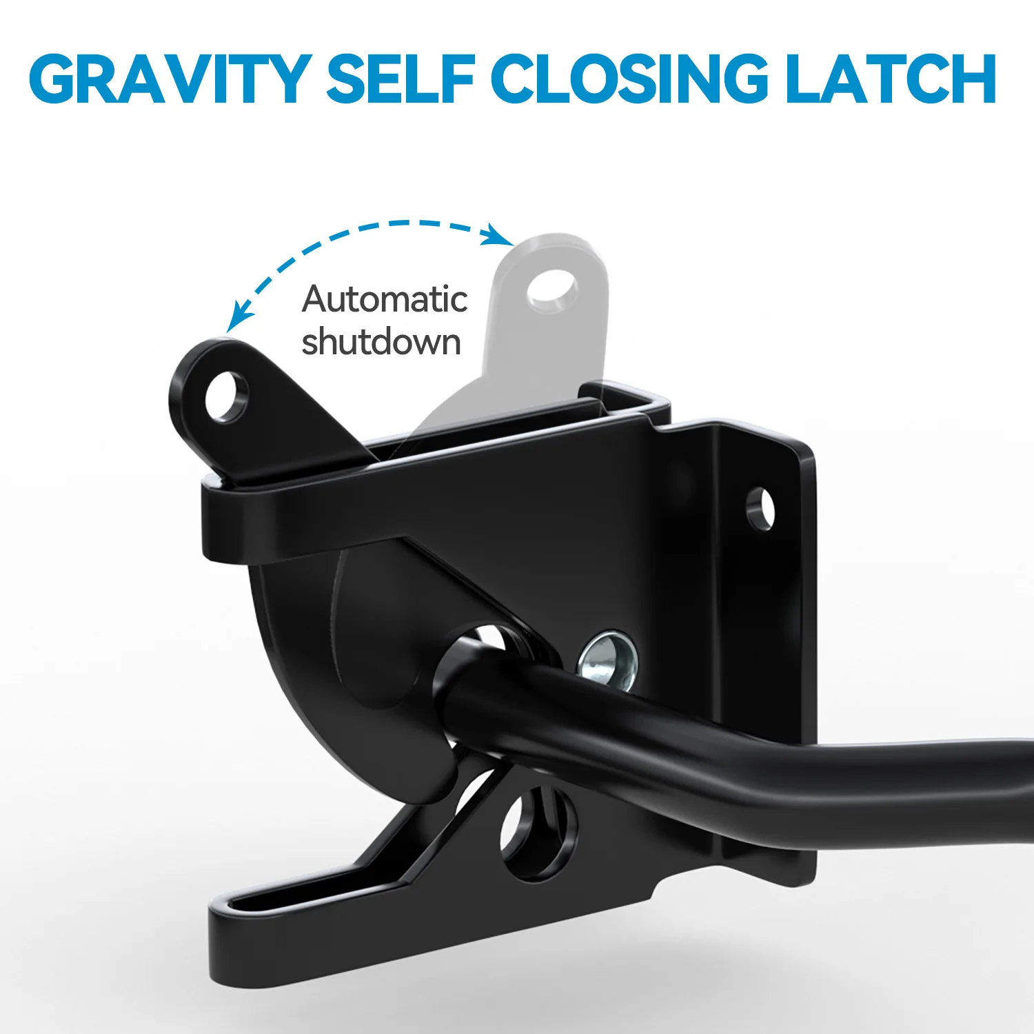 Heavy-Duty Automatic Gravity Lever Sliding Door Latches Modern Steel Self-Locking Gate Fasteners Wooden Fence Hotel Use Iron