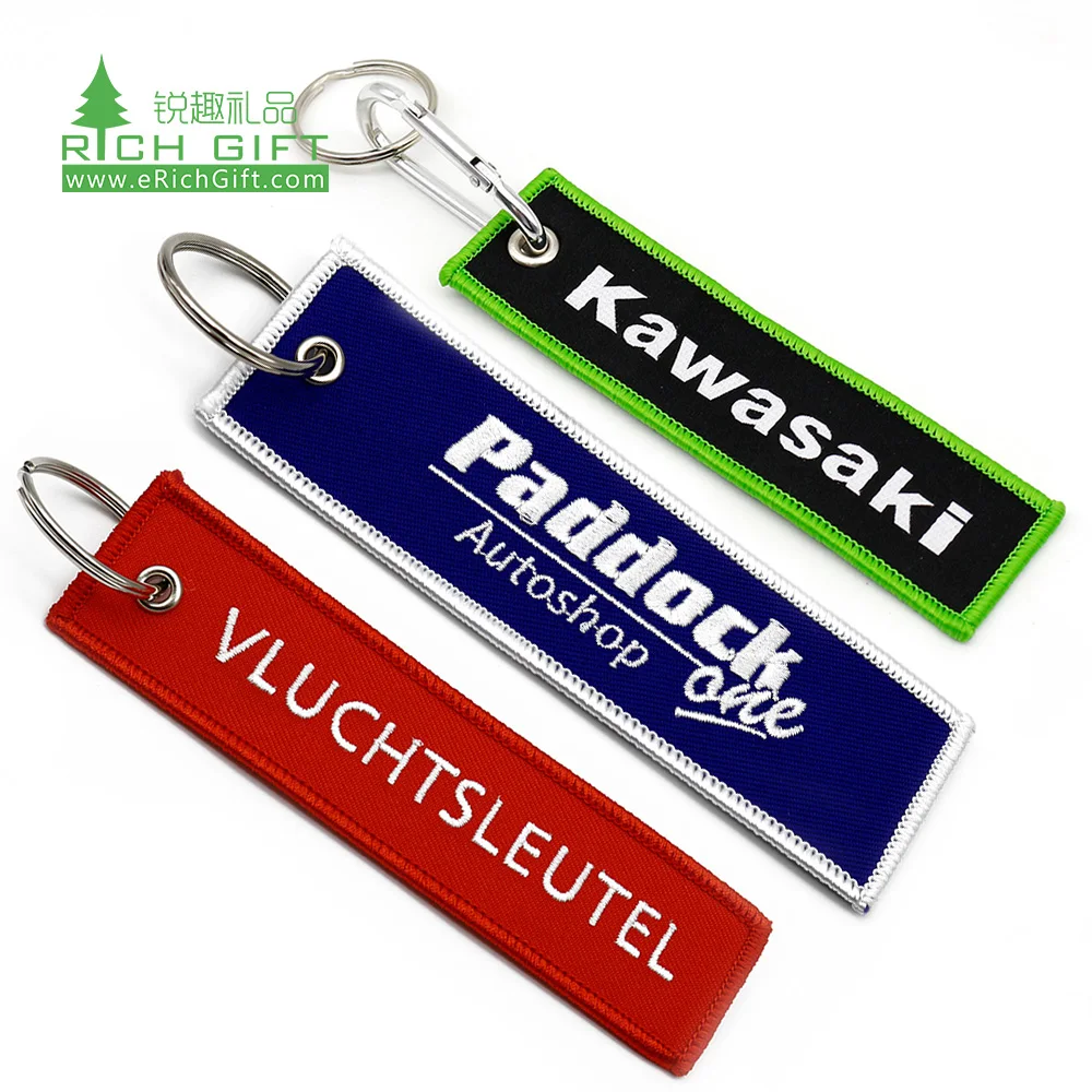top sale twill fabric air crew embroidery keychains custom logo embroidery baseball keychain embroidered keychain custom