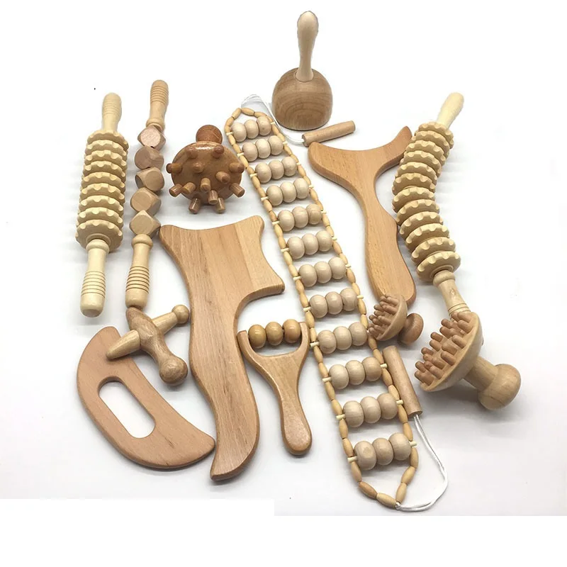 Gua Sha Anti Cellulite Massage Stick Wooden Massagers Wood Therapy Massage Tool For Lymphatic Drainage Body Sculpting