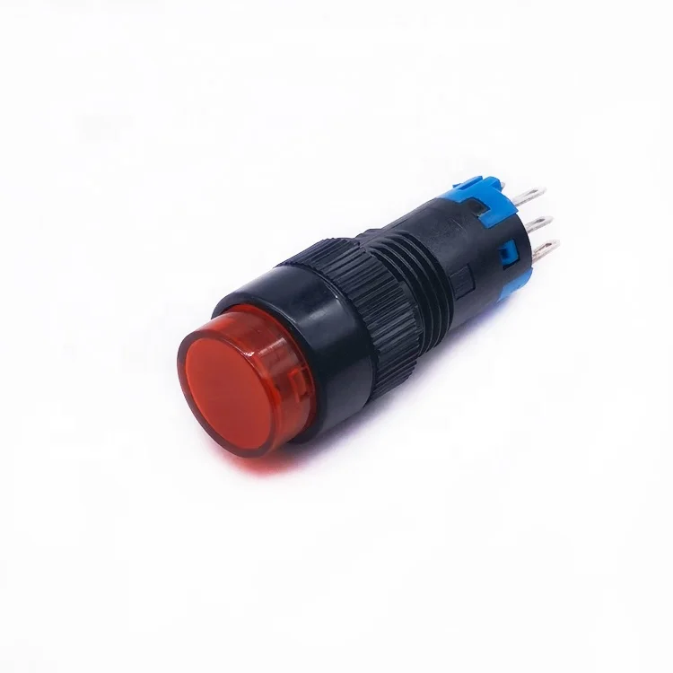 Поставка фабрики 12 мм круглые кнопочный переключатель 2no2nc 6-контактный переходник с внутренней Красный кнопочный переключатель