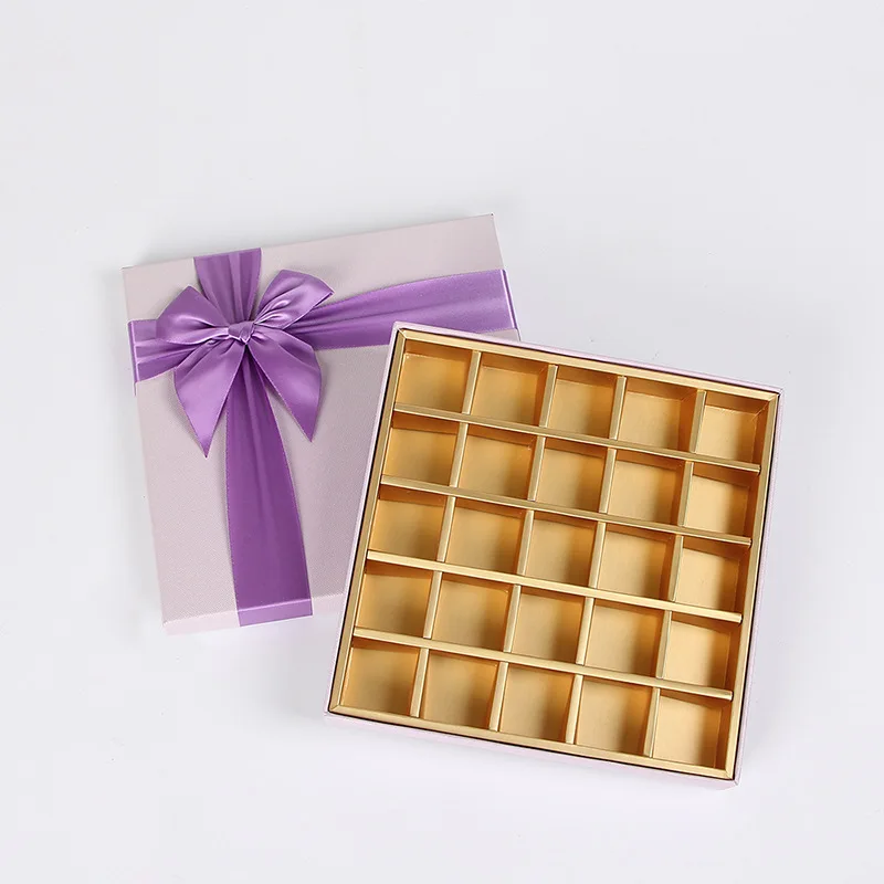 Custom Chocolate Bow Brown Satin Ribbon Bows with Adhesive and Elastic band for Chocolate Box and Bags