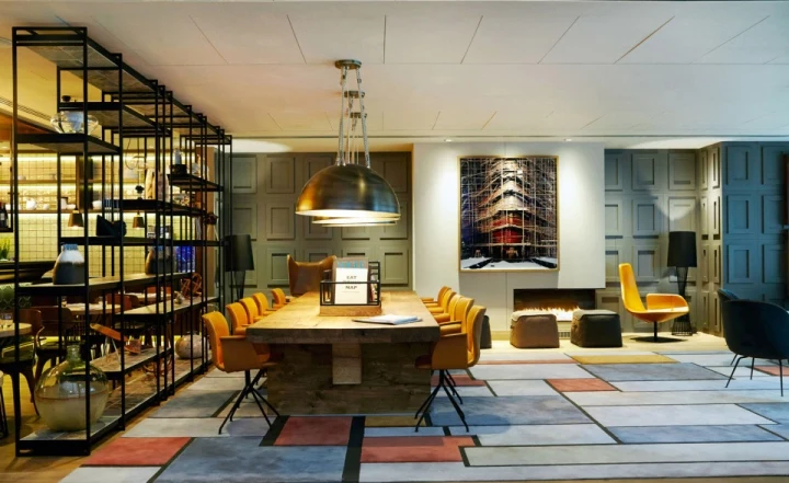 Atelier M Hotel Restaurant Luxury Upholstered Leather Canteen Furniture For Hotel Project