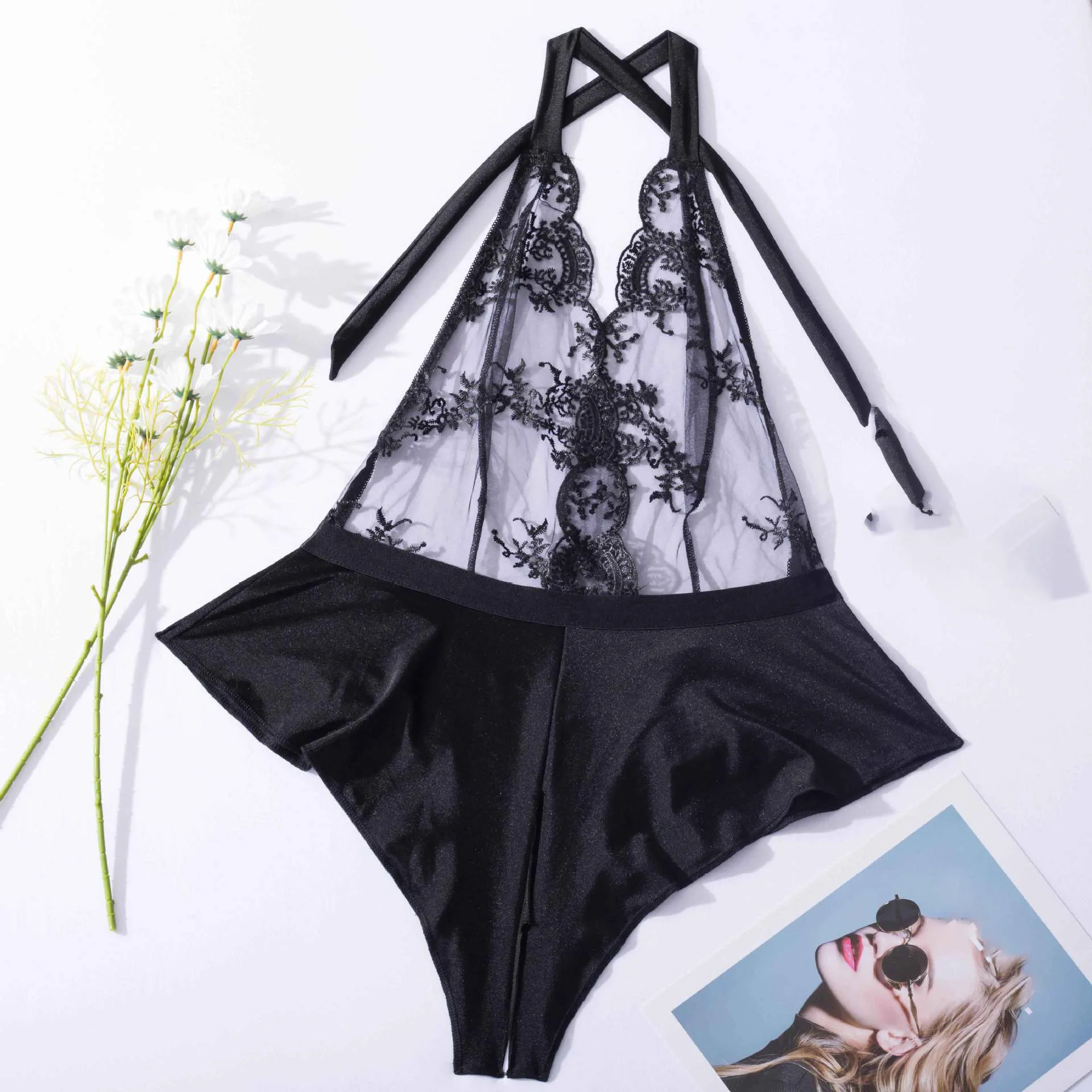 Luxury Exotic Wedding Backless Lace White Corset See Through Women Bodysuits S-5XL Sexy Big Size Transparent Busty Lingerie