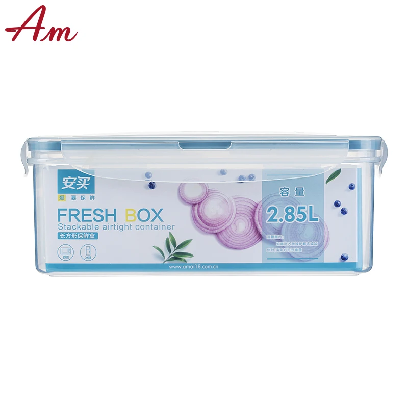 Bulk buy customized square type 0.5l 0.8l 1.2l transparent cover plastic 3 set of food storage boxes