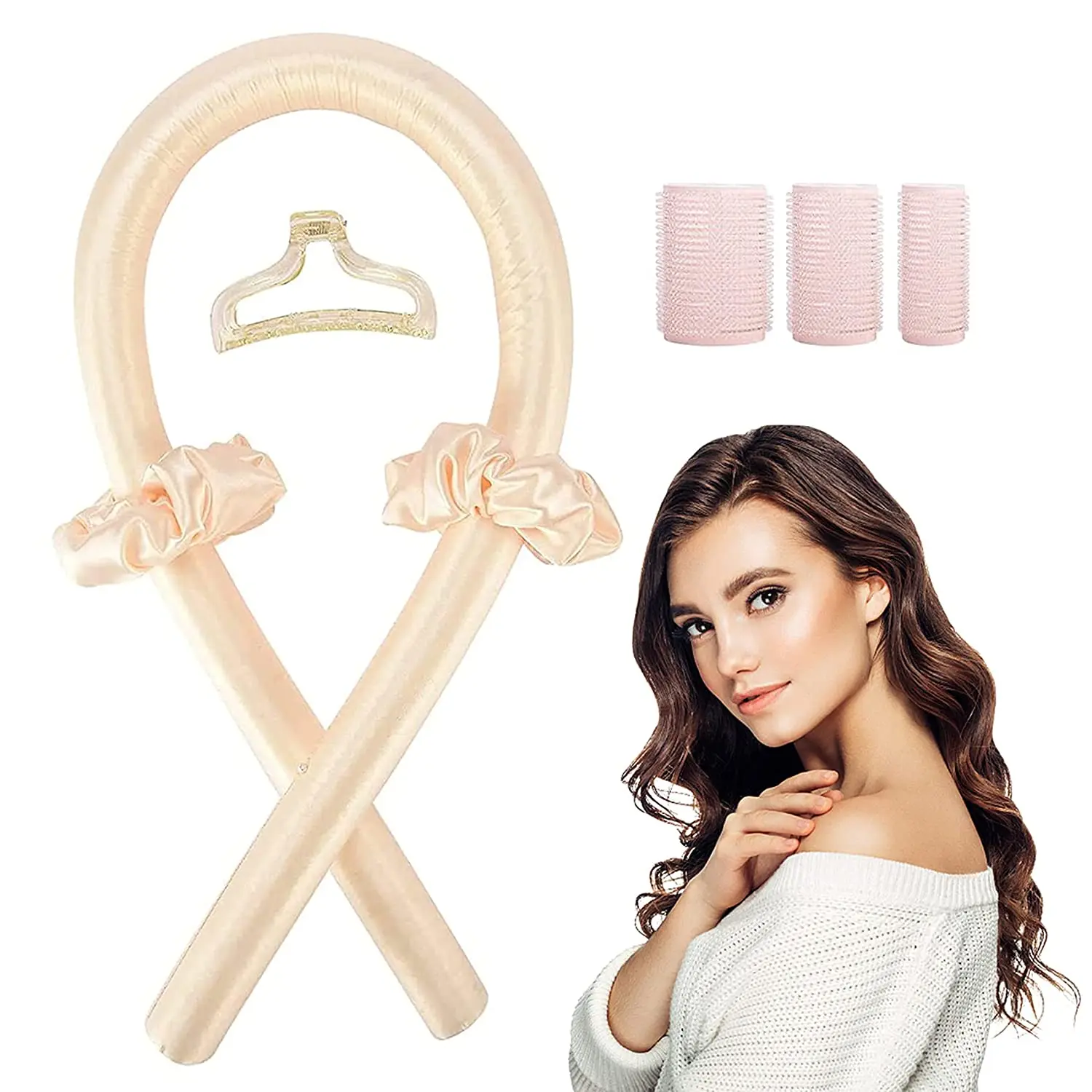Slik Satin Heatless Curling Rod Lazy Curler Headband Make Hair Soft And Shiny Hair Curler Hairdressing Tools Heatless Hair Curls