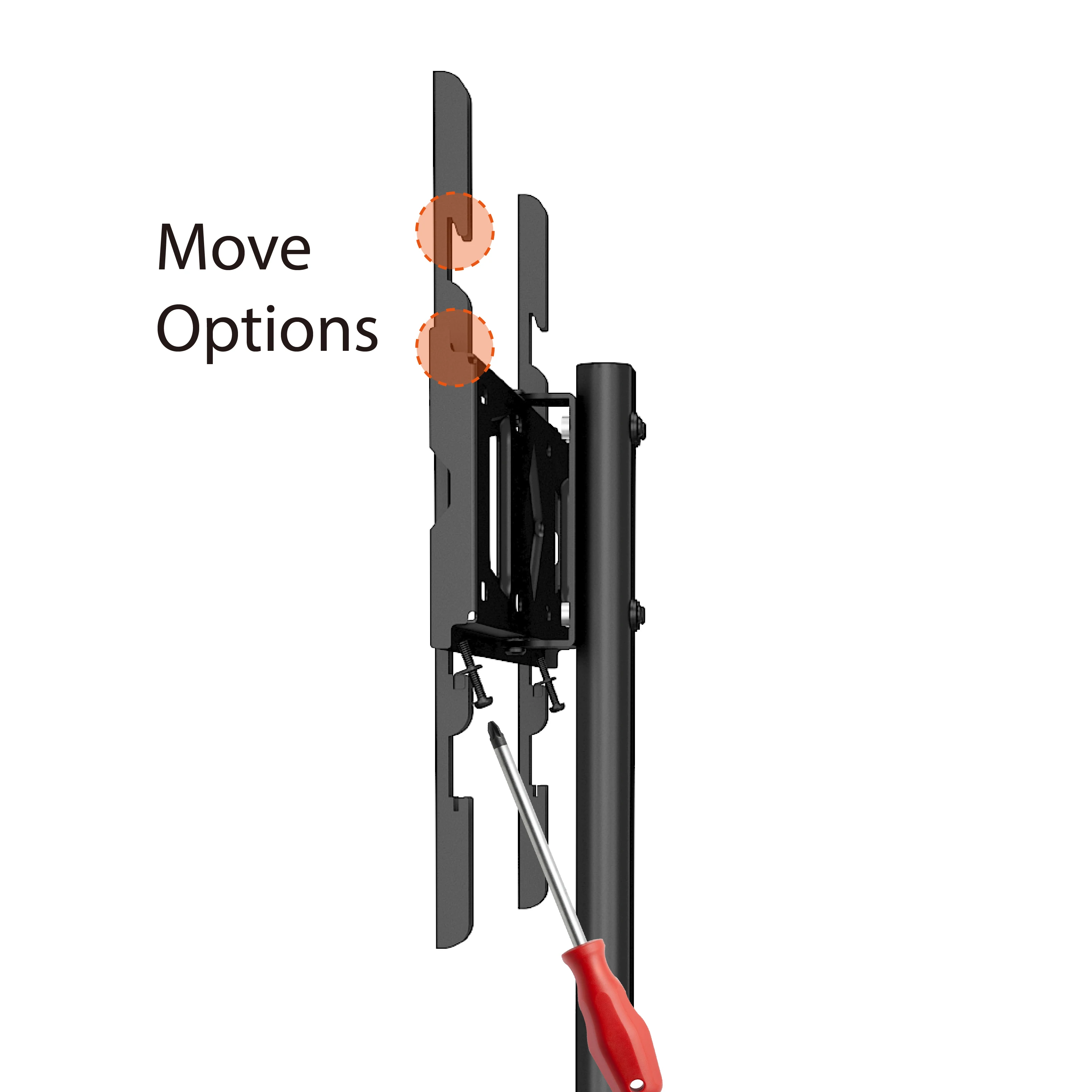 Flat Panel Rolling Tv Stand Universal Tv Mount Height Adjustable Max VESA 600*400mm