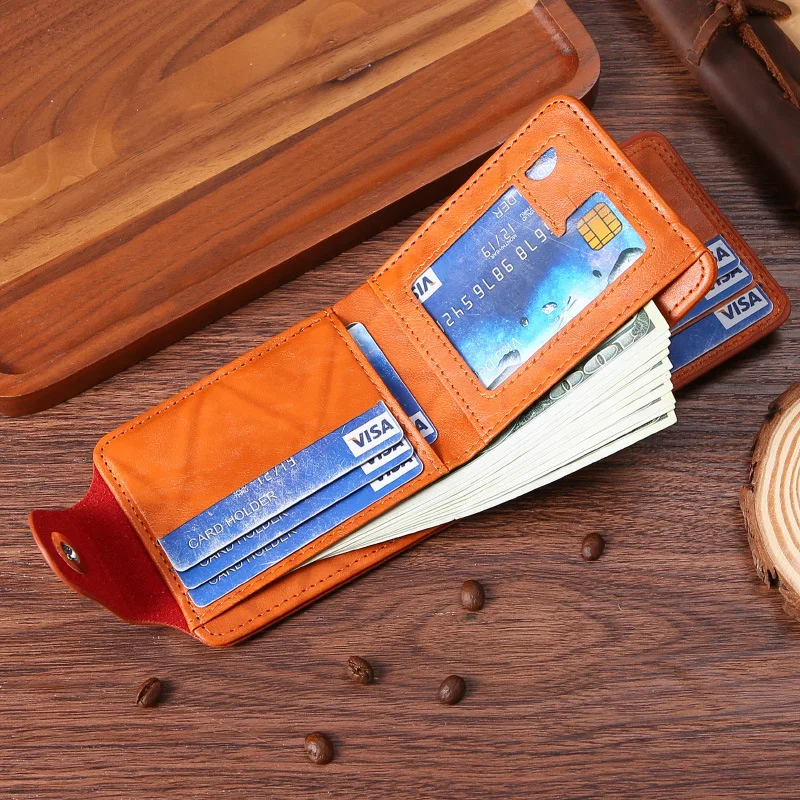 New Billetera Hombre Leather Men Dollar Price Wallet Casual Clutch Money Purse Bag Credit Card Holder Fashion Wallet