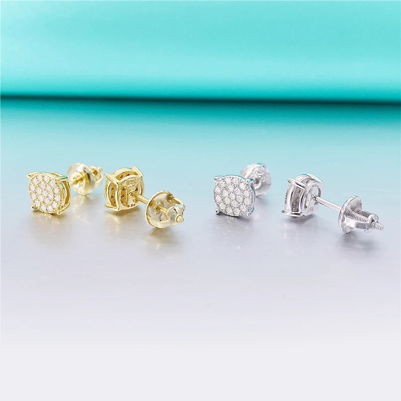 0.19CT VVS Moissanite серьги из стерлингового серебра 925 пробы с винтовой задней частью белого золота цвета