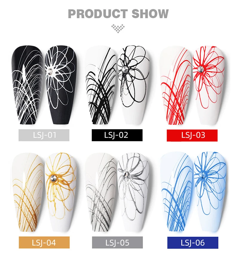 Mobray  Spider Wire Gel Nail Polish 8ml Drawing Painting Gel Creative Point To Line Nail Art Gel Polish Varnish