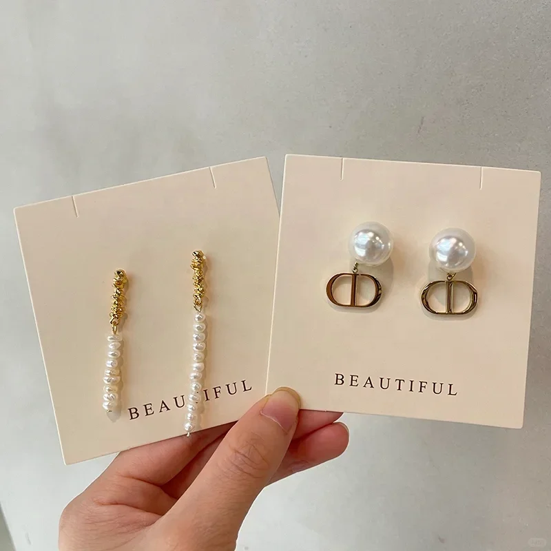 wholesale custom printed heart necklace earring stud paper cards bracelet display card for jewelry packaging