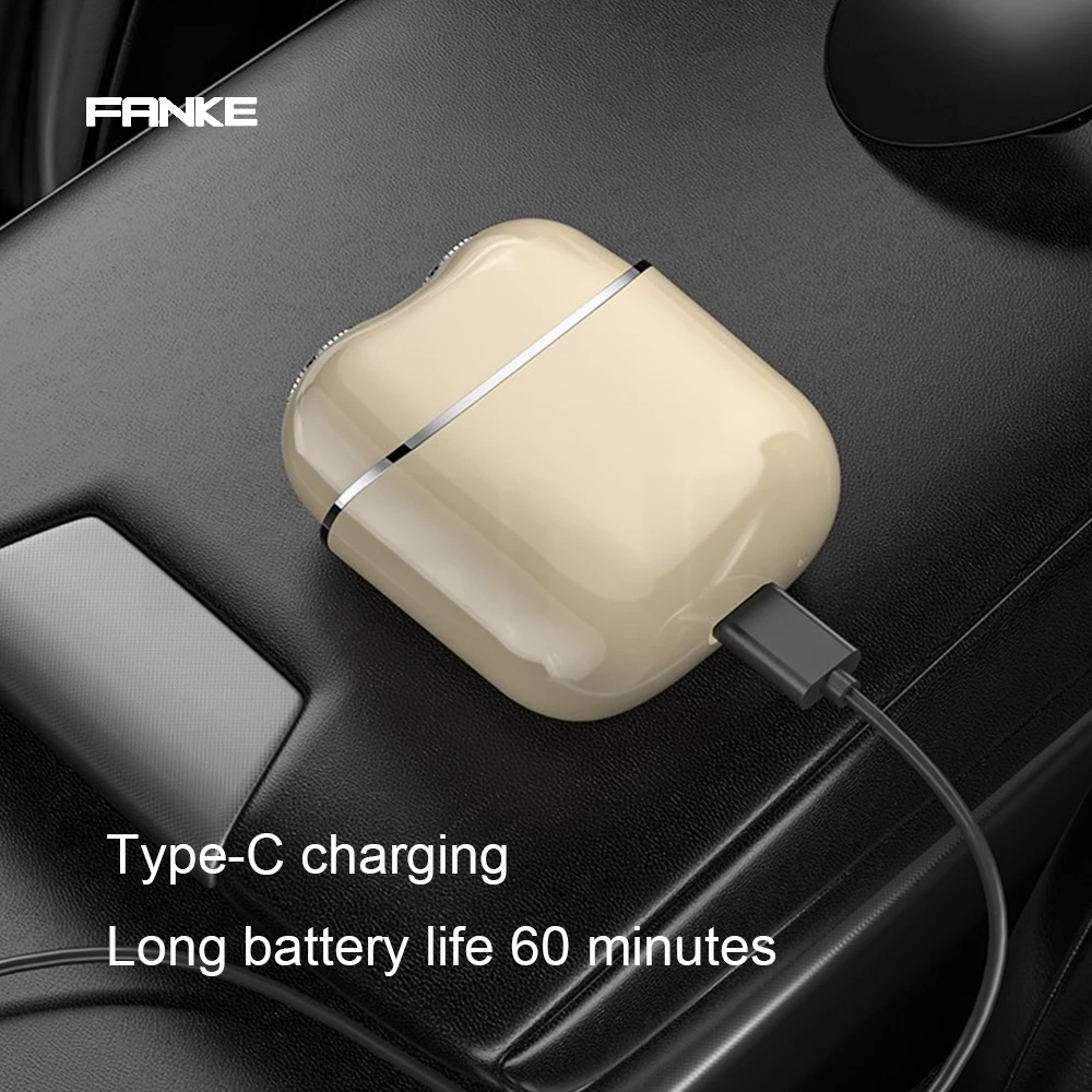 FK-876 Wholesale Custom Mini Touch Sensor Switch Electric Shaver Portable USB Rechargeable Waterproof Electric Rotary Shaver