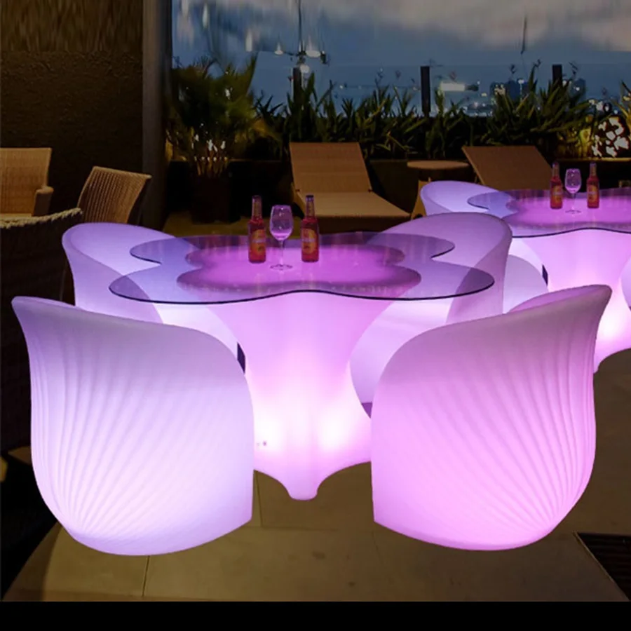 led bar furniture sofa sets hookah lounge furniture nightclub led cocktail tables party bar led cube chair stool patio furniture