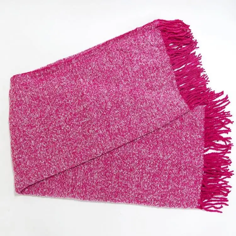 Unique Design Personality Soft Tassel Throw Acrylic Cozy Knit Blanket
