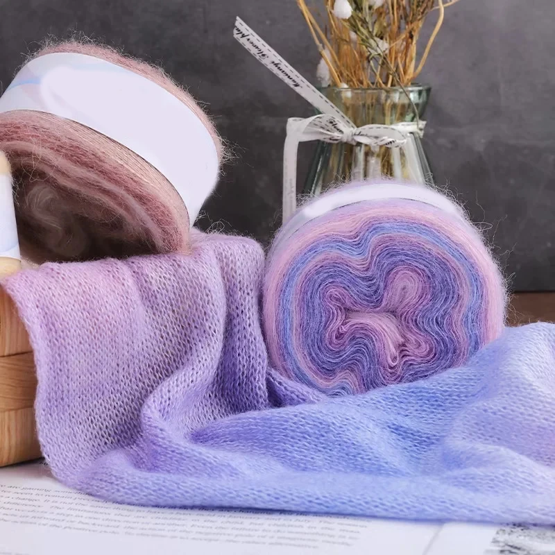 Wholesale Price Manufacturers Fancy Multi-color 100g Yarn Mohair for Fashion Sweater