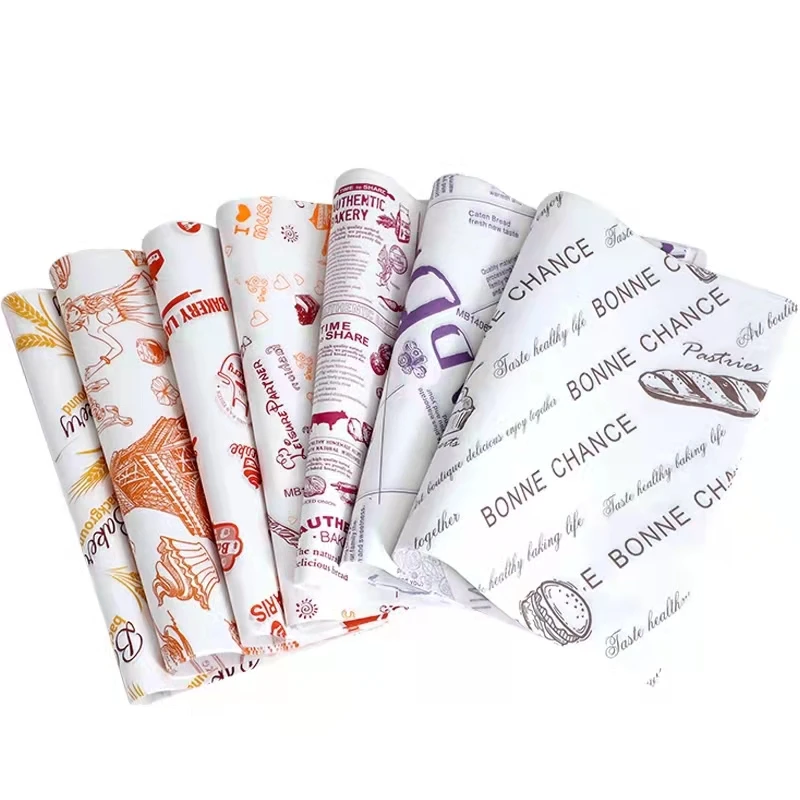 500pcs Food and Deli Wrapping Greaseproof Paper Sheets 12Inch Deli Wax Paper with Custom Logo Printed