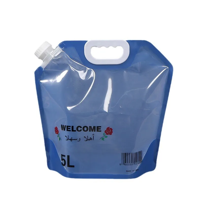 Food Grade BPA free 1.5L 2.5L 5L 10 litre large portable outdoor camping Blue clear water bag plastic for juice liquid welcome