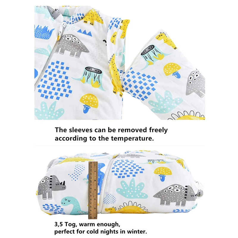 
Baby sleeping bag 2.5TOG long sleeves winter organic cotton custom wholesale organic cotton baby sleeping bag 