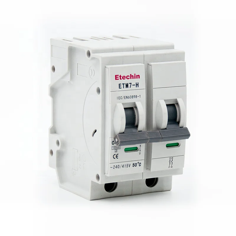 ETM7-H MCB 2 pole  Miniature circuit breaker 10KA Kema 63 amp 2P plug in manufacturer cutout Switch Home Safety  Kema CE