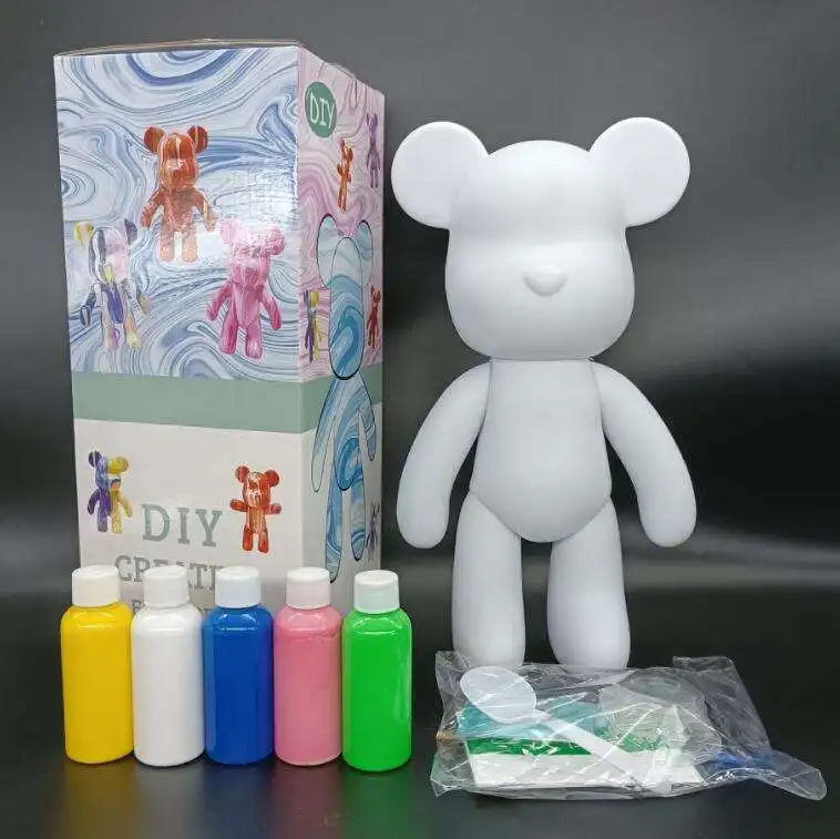 2024 Tiktok Hot Sales Fluid Bear Handmade DIY Fluid Bear Acrylic Paint Fluid Bear Model Kit For Kids and Adult with Pigment