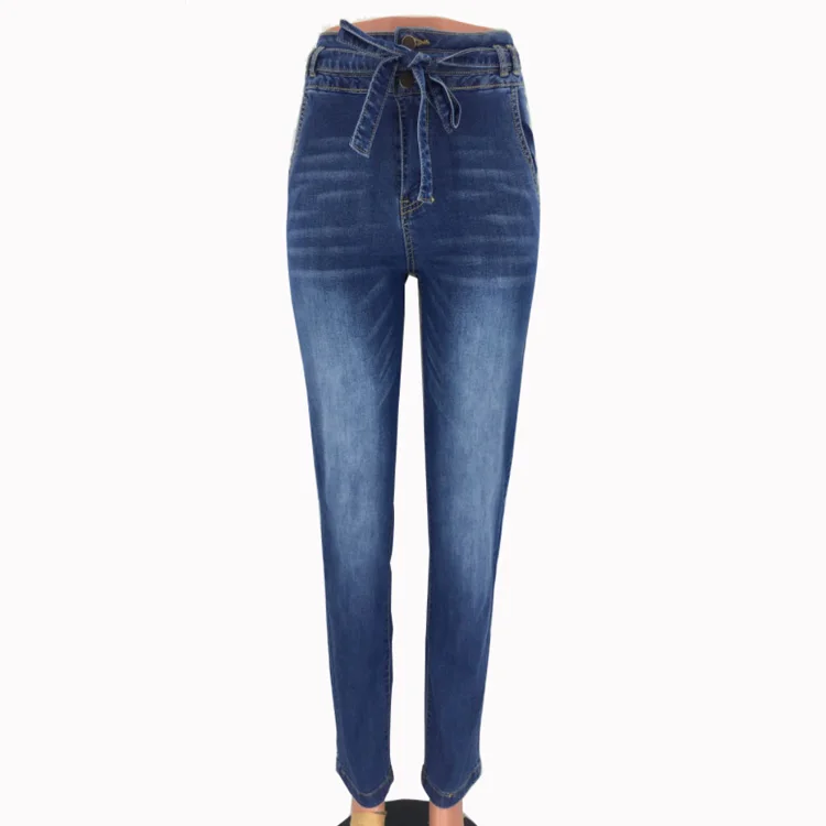 2022 new fashion lady Hot sale Hips up Slim Wide Leg pants High waist Wide leg Denim belt Leisure Sexy girl jeans