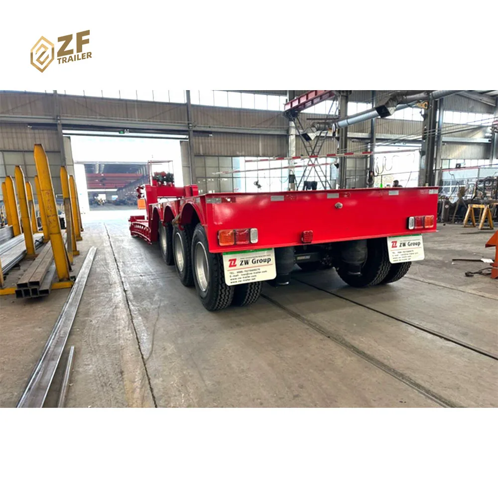hydraulic detachable gooseneck 4 line 8 axle 150Ton lowbed lowboy Low loader semi trailer
