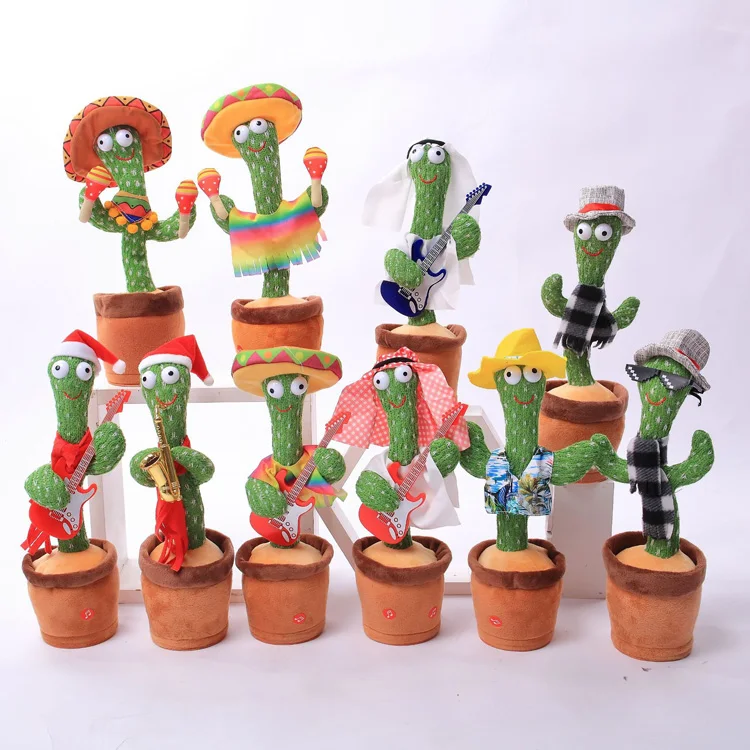 Cactus Toy Battery USB Charging Version Electronic Dancing Toy With English Cactus Plush Toy