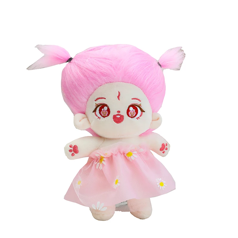 Factory wholesale  cute 8 Inch Hand Made Kawaii Clothing Organic Soft Cotton Stuffed Dolls For Girls Toy