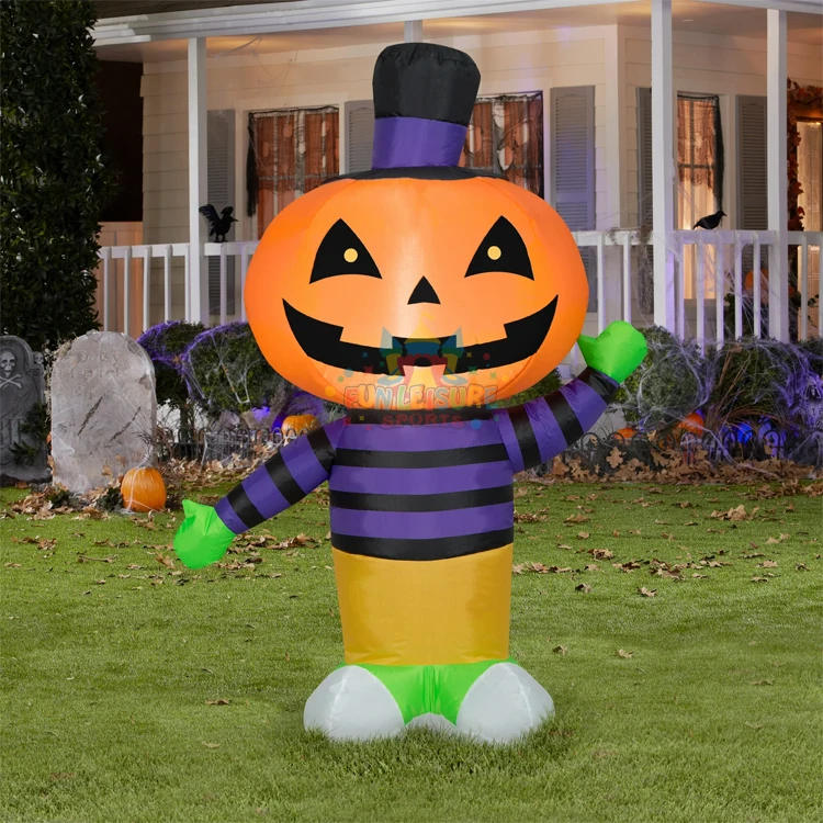 Festival home yard decorations blow up 6ft tall halloween inflatable pumpkin road sign