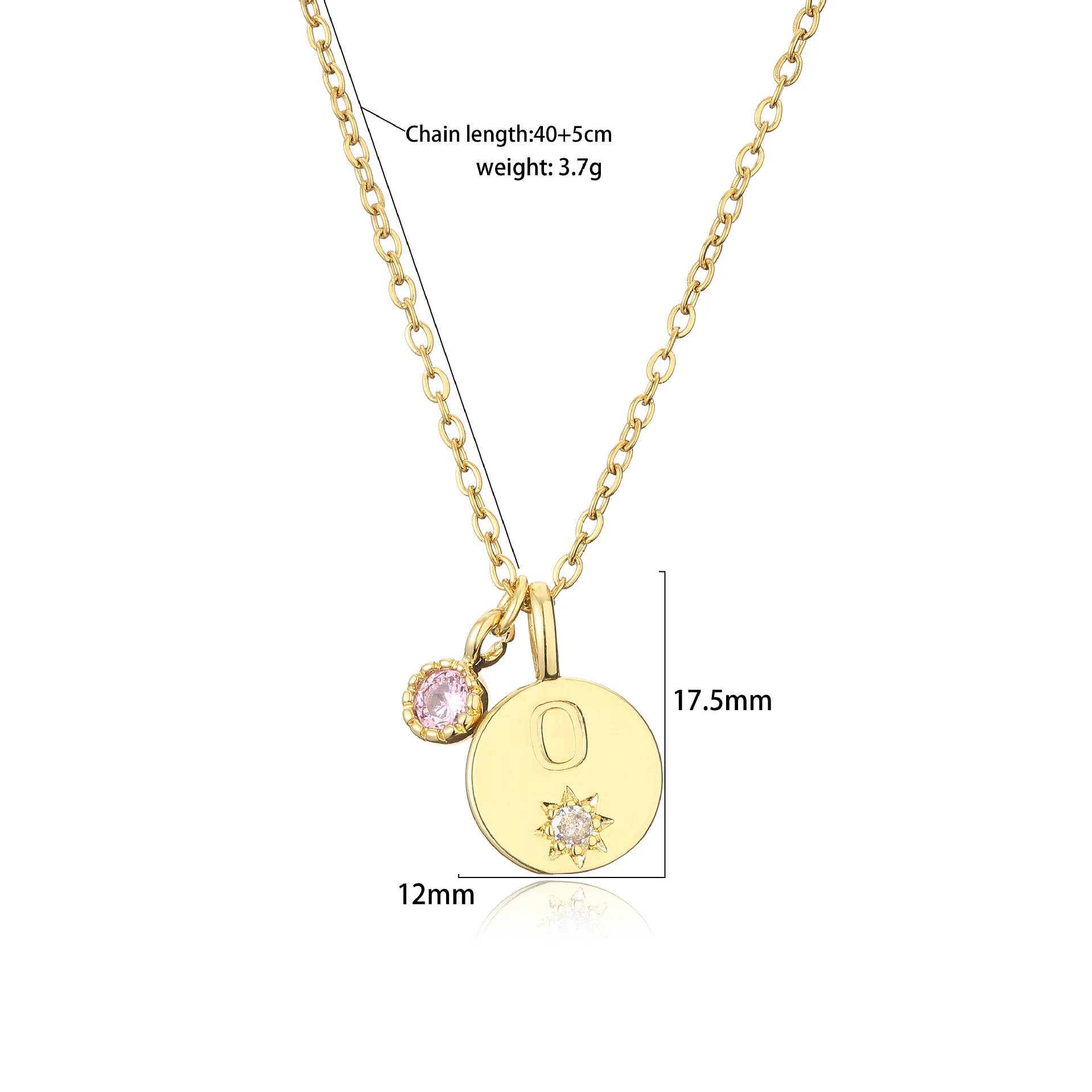 Personalized Dainty Oval Plate Birthstone Initial Necklace Personalized 26 English Letters Gold Plated Necklace Jewelry