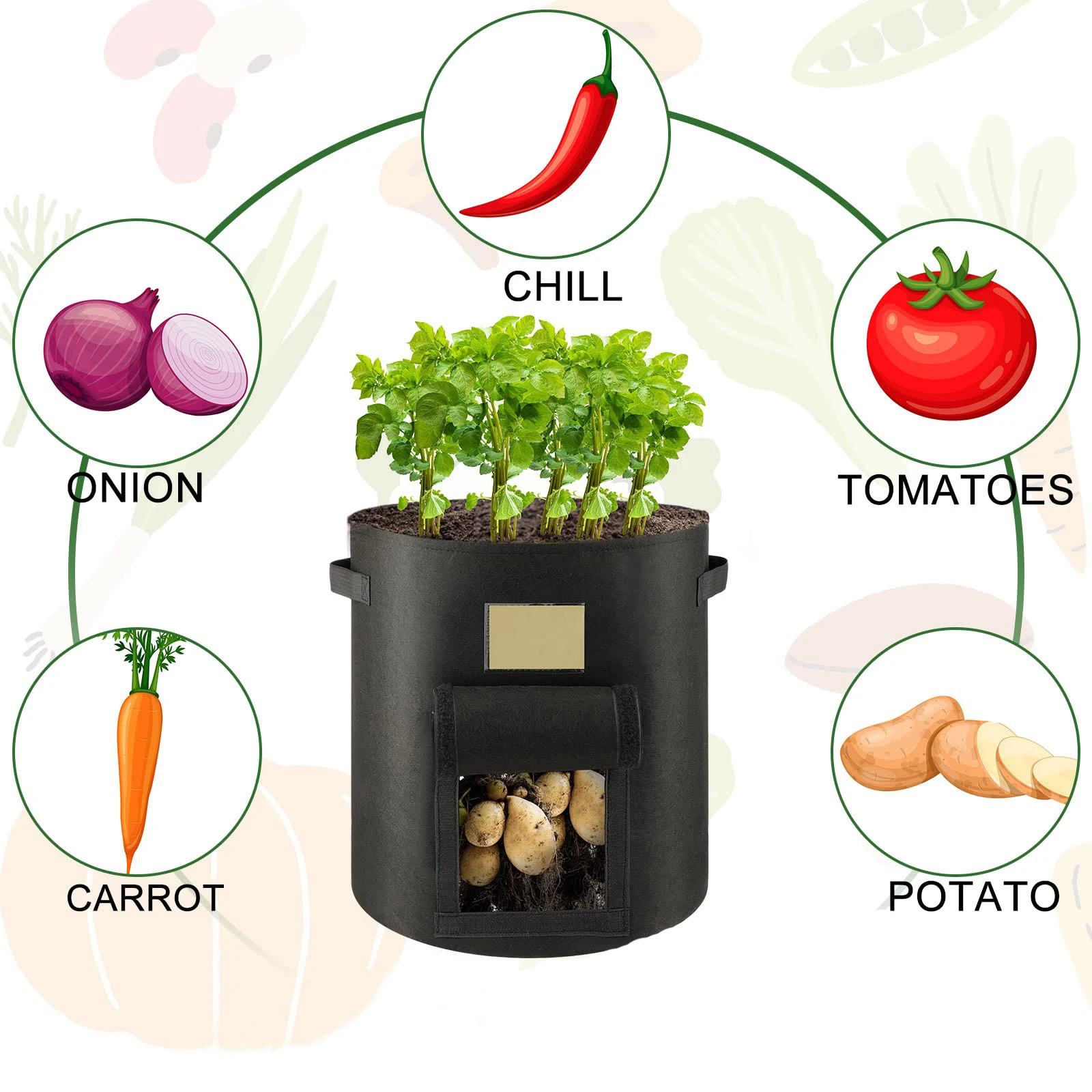 Heavy Duty Gardening Household Flower Planting 2 Gallon Bags For Plants