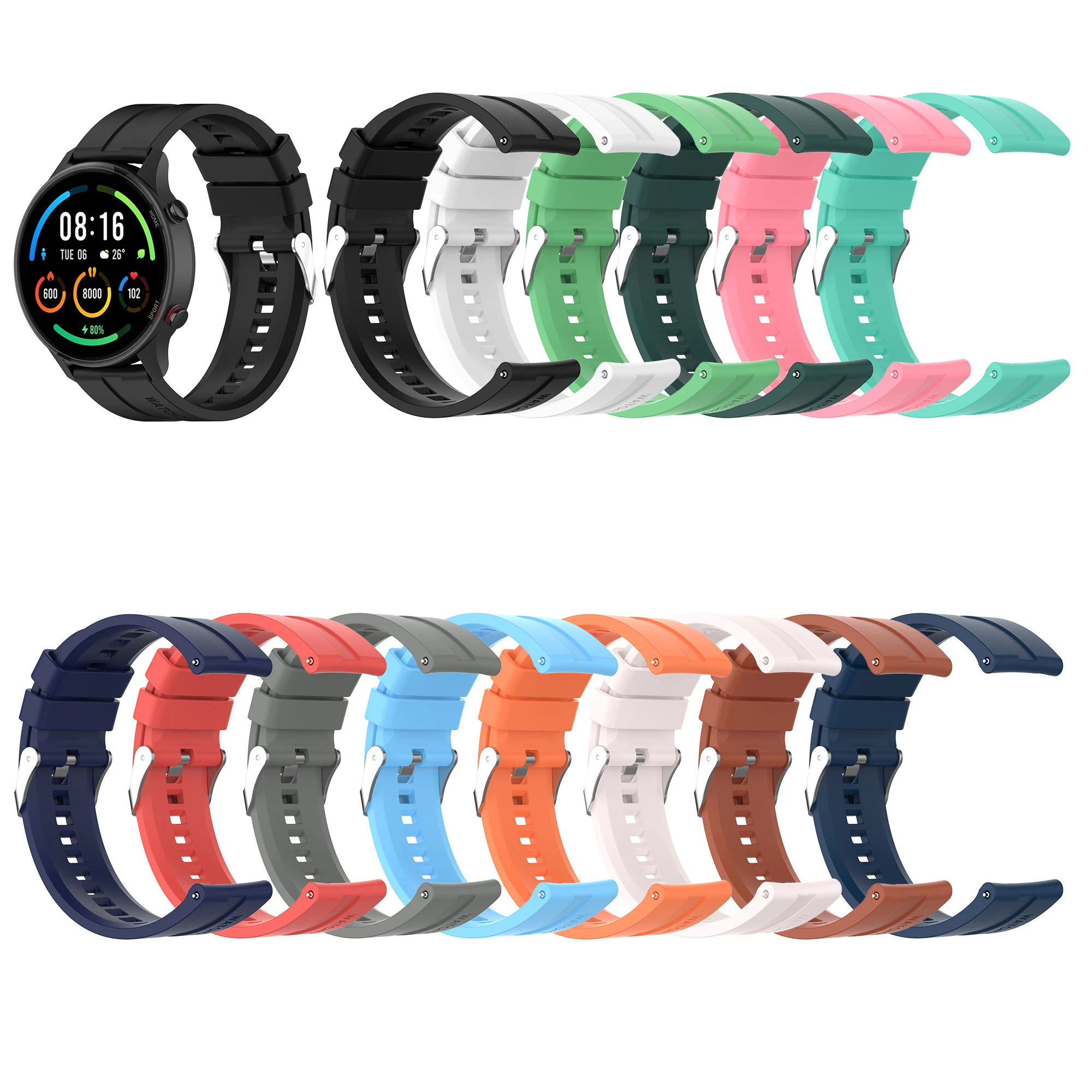 Ремешок медицинский силиконовый для Huawei Honor watch bands GT2 Watch 3 20 мм 22