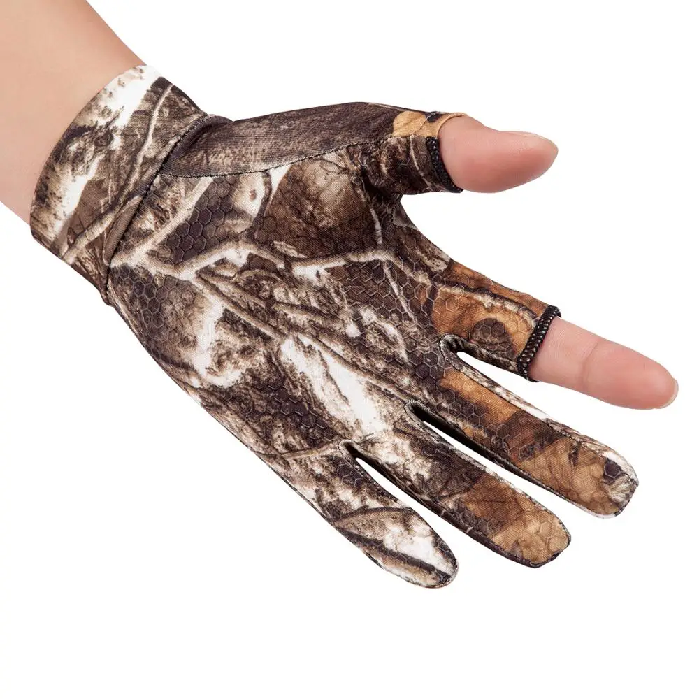 2020 new style fishing gloves men women sun UV protection fingerless camo camou 2 cut fingers cycling gloves breathable