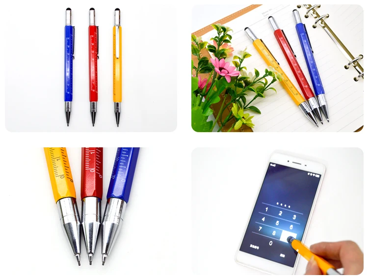 Wholesale Factory Price Metal Multi Tool Pen 6-in-1 Stylus Pen With Screwdriver