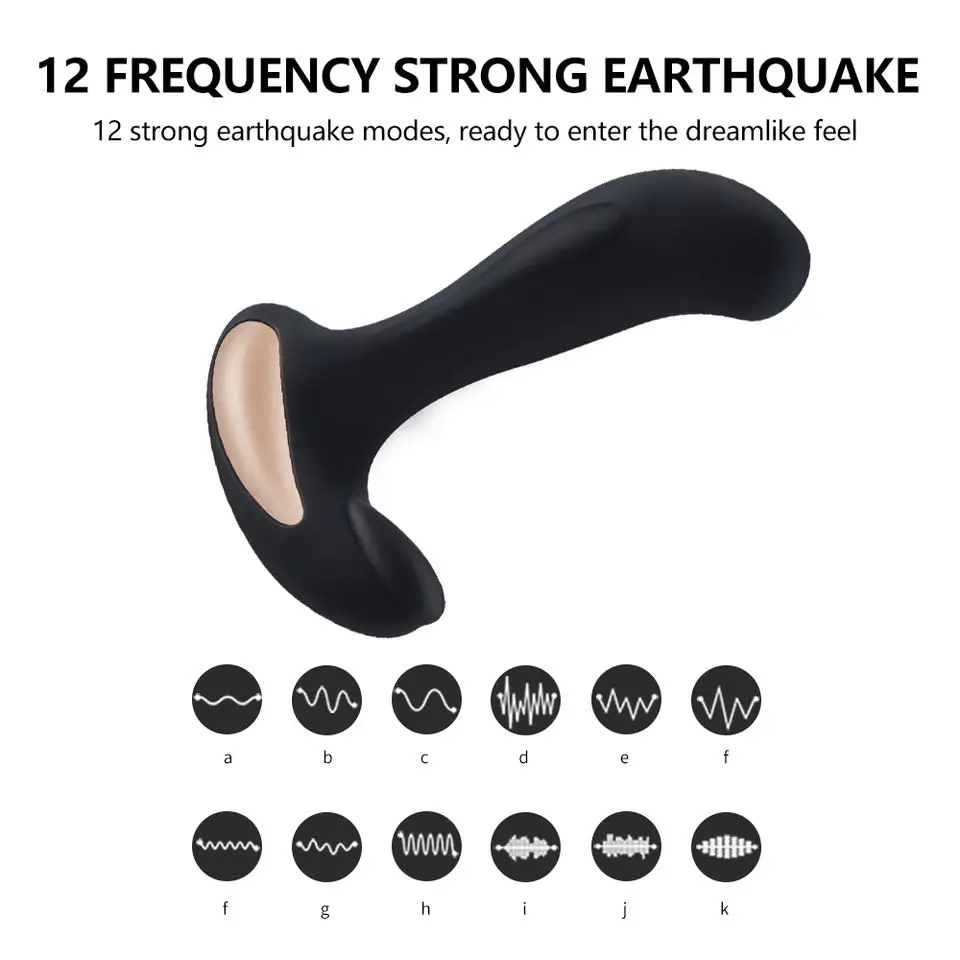 Newest Silicone anal plug vibrator vibrating butt plug 12 speeds 10 meter wireless control Prostate Massager
