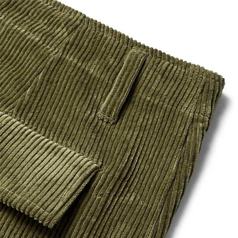 Wholesale Custom Men Straight Leg Corduroy Casual Track Cargo Pants With Big Pockets Plus Size Athletic Pants