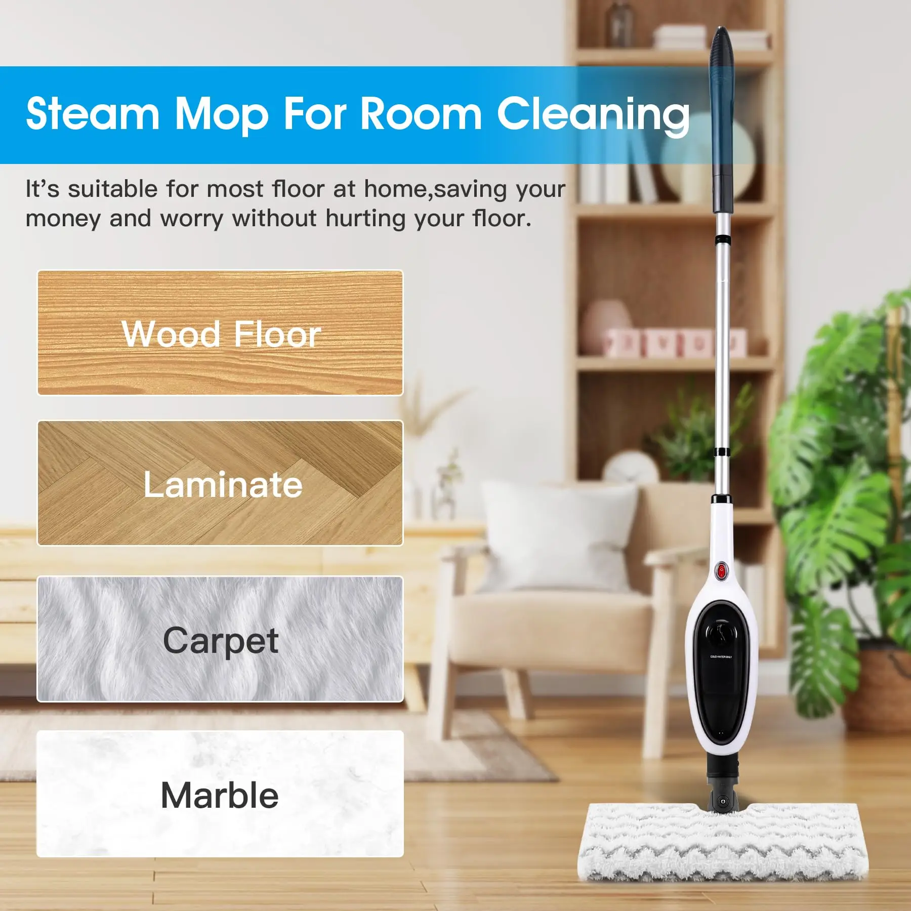 Dropshipping 5 8 in 1 Steam Mop Multi-function Floor Cleaning Detachable Steam Cleaner For Hardwoods Tiles Carpet Cleaning