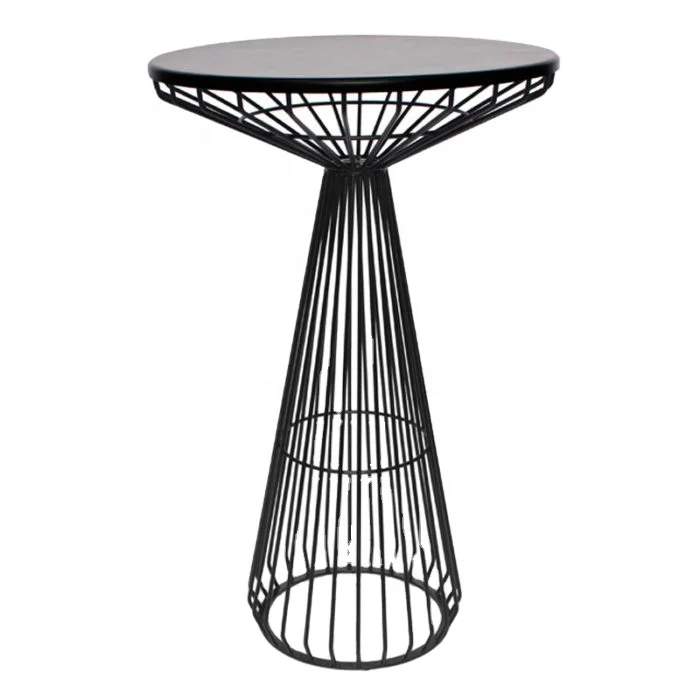 Commercial Event Furniture Metal Wire High Bar Table Cocktail Bar Table Dry Bar