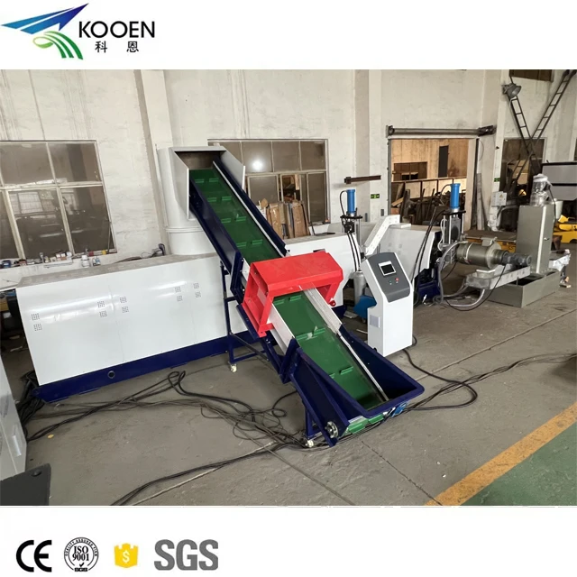 300kg/h automatic pp pe film single stage plastic granulator granulating pelletizer machine