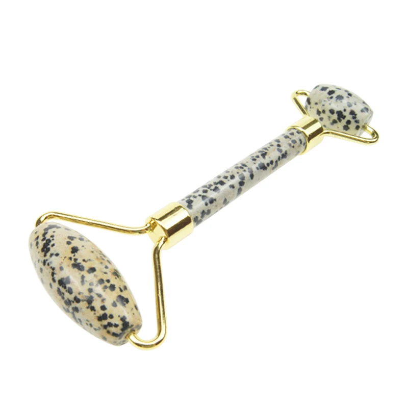 
Anti Aging Face Lift Jade Stone Spotted Facial Roller Massage Natural Double Head Face Massage Roller 