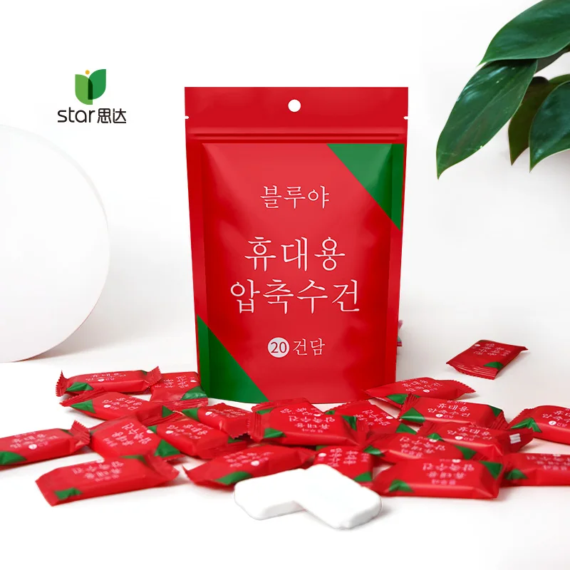 customized packing bag colour disposable 100% cotton hand face compressed towels magic towel