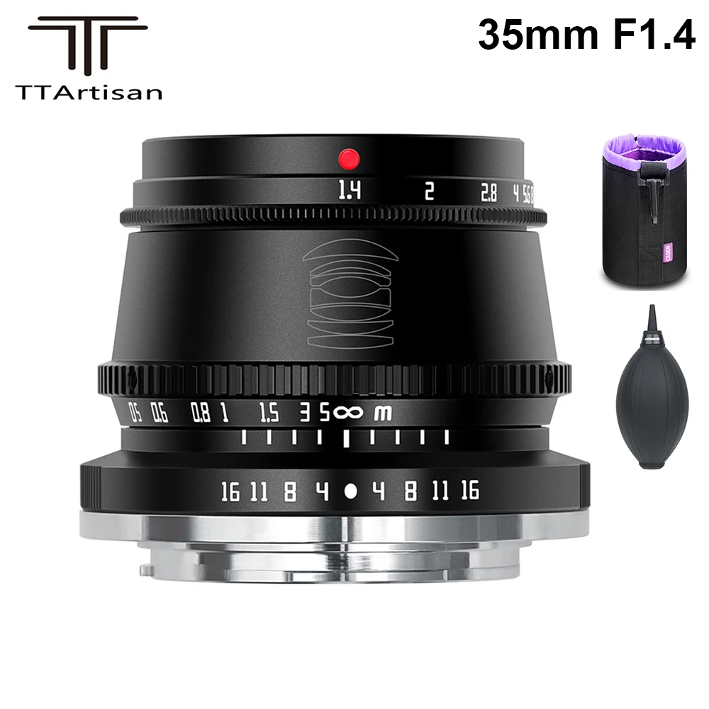 TTArtisan 35mm F1.4 APS-C Manual Focus Lens for Sony E Mount / Fujifilm M4/3 Mount Cameras A9 A7III A6600 A6400 X-T4 X-T3 X-T30