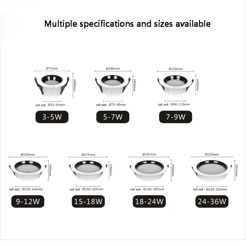 5W 7W 9W square led downlight wwwchina xxxcom 15w 20w 30w dimmable cct change led smart recessed downlight