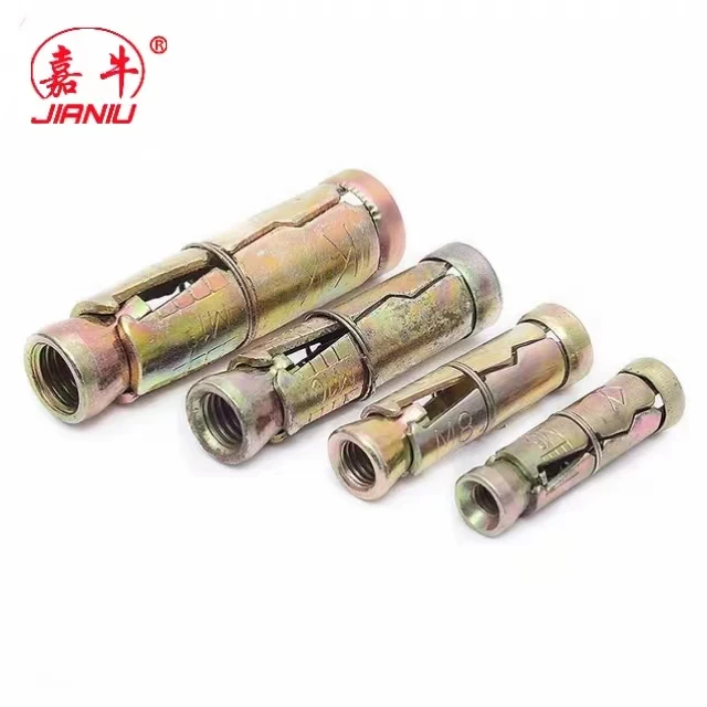 Color-plated Zinc four-piece gecko  Carbon Steel Yellow Zinc Plated 4 PCS Fix Bolt Gecko Expansion bolt