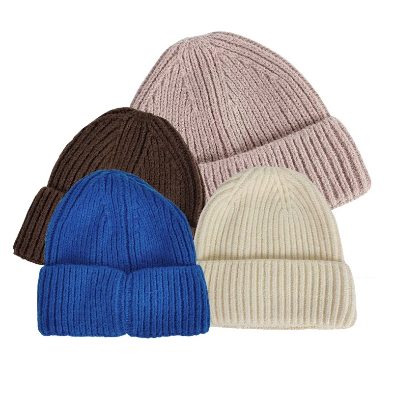 Custom Beanie Hats Logo Printed Jacquard Embroidery Winter Knitted Hat Winter Skull Beanies