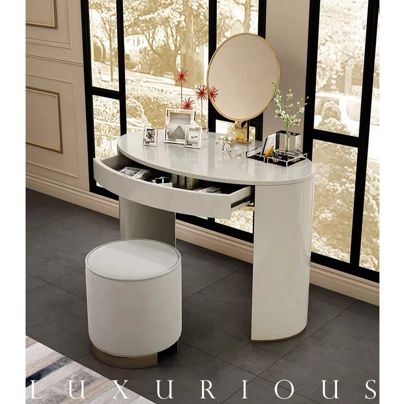 Italian Light Luxury Modern Dressing Table Bedroom Simple Dressing Mirror Dressing Storage Table